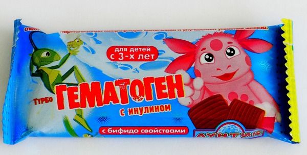 Изображение товара Гематоген детский турбо (с инулином) лунтик 35г Гематоген детский турбо (с инулином) лунтик 35г фотография