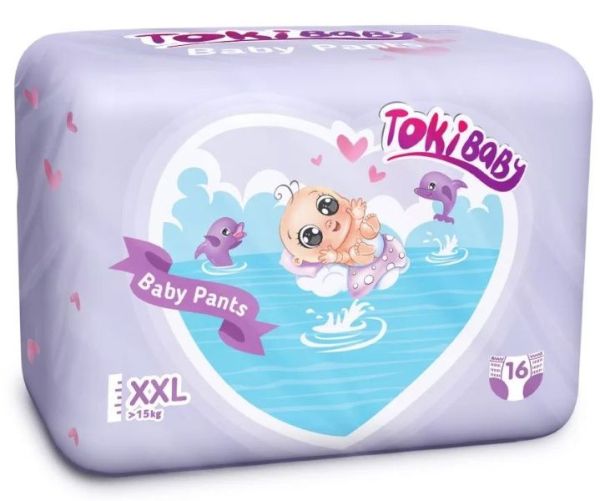 Изображение товара Подгузники-трусики TOKIBABY детские XXL 16шт Подгузники-трусики TOKIBABY детские XXL 16шт фотография