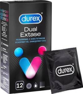 Презерватив durex рельефные с анастетиком extase №12