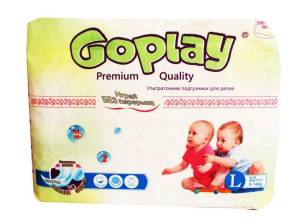 Подгузники GoPlay Premium Quality Ультротонкиe L 9-14кг №32