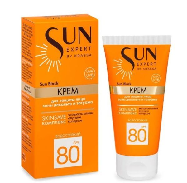 Изображение товара Крем для защиты лица, зоны декольте и татуажа SPF 80 Krassa Sun Expert 50мл Крем для защиты лица, зоны декольте и татуажа SPF 80 Krassa Sun Expert 50мл фотография