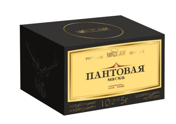 Изображение товара Пантовая маска для лица Pantogreen 10шт Пантовая маска для лица Pantogreen 10шт фотография