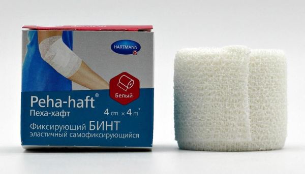 Изображение товара Бинт peha-haft эластичный самофиксирующийся белый, 4м*4см Бинт peha-haft эластичный самофиксирующийся белый, 4м*4см фотография
