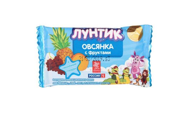 Изображение товара Батончик мюсли Лунтик овсянка с фруктами в молочной глазури 40г Батончик мюсли Лунтик овсянка с фруктами в молочной глазури 40г фотография