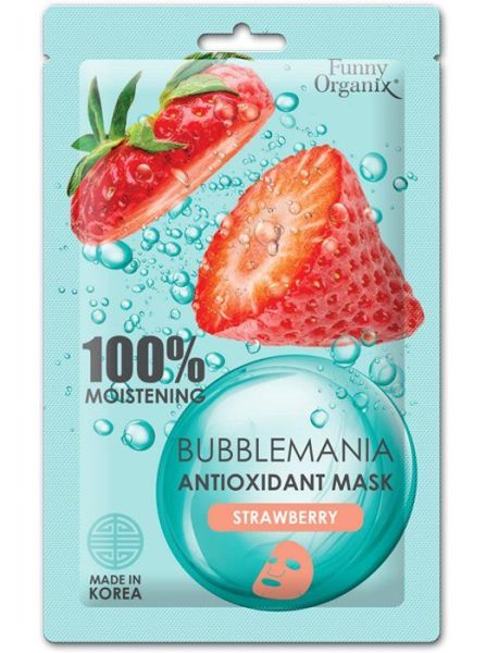 Изображение товара Маска для лица Funny Organix Bubblemania кислородная тканевая антиоксидантная Сочная клубника 25г Маска для лица Funny Organix Bubblemania кислородная тканевая антиоксидантная Сочная клубника 25г фотография