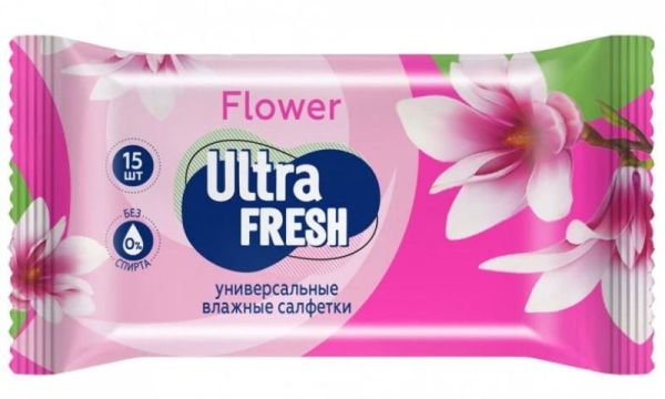 Салфетки влажные Ultra Fresh Flower Fruit №15 фотография